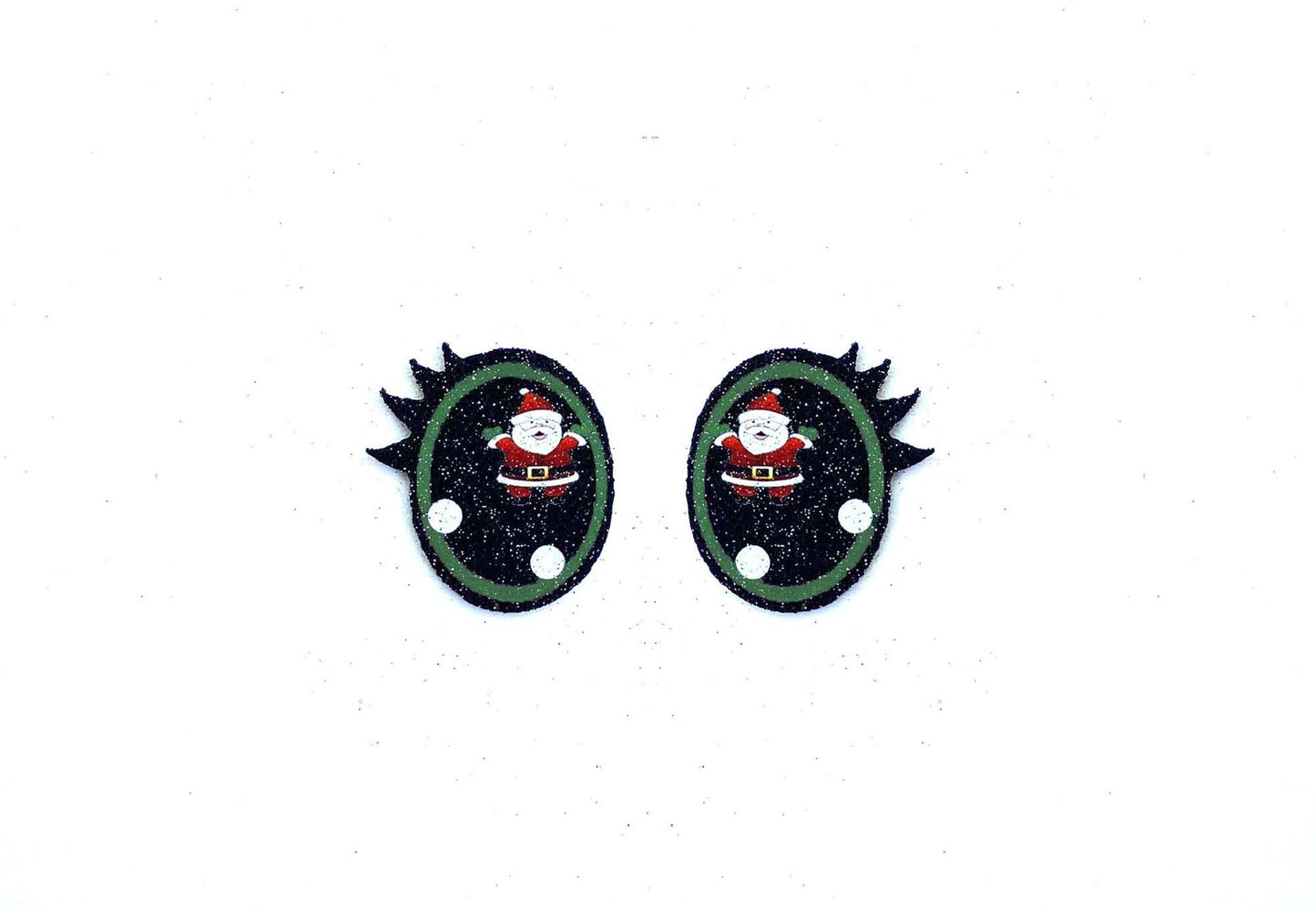 6 Pack of Santa Christmas Glitter Felt Eyes for Amigurumi Multiple Sizes Available