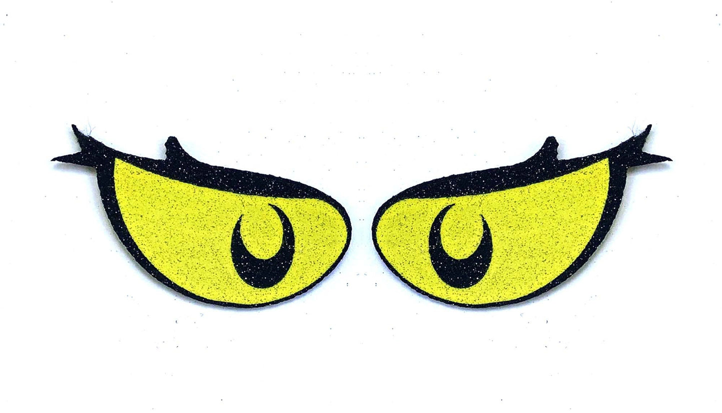 6 Pack of Christmas Mean Monster Glitter Felt Eyes for Amigurumi Multiple Sizes Available