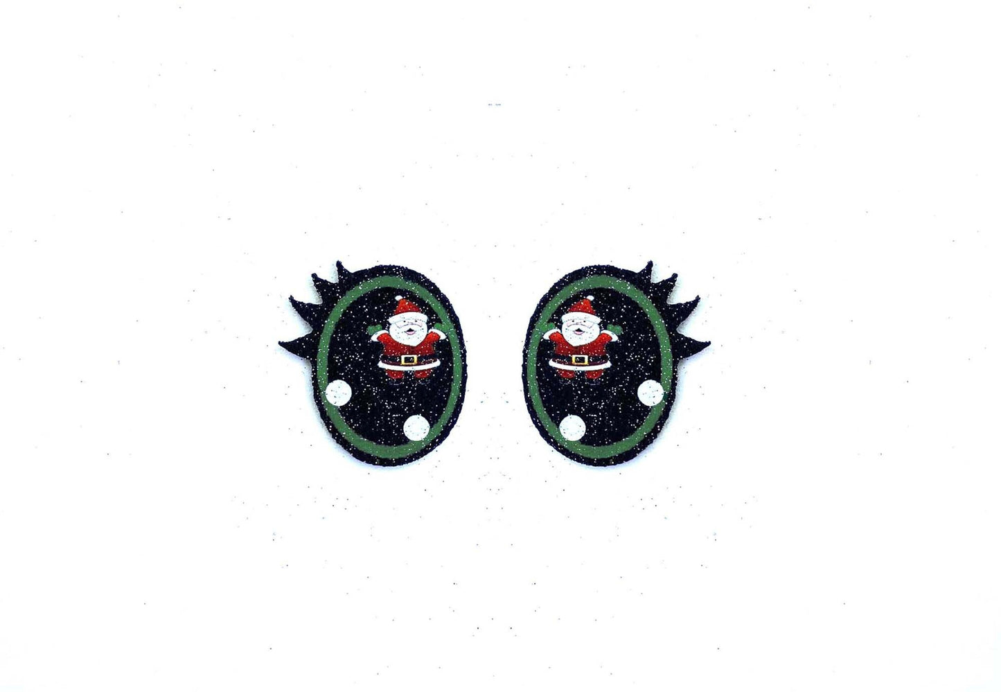6 Pack of Santa Christmas Glitter Felt Eyes for Amigurumi Multiple Sizes Available
