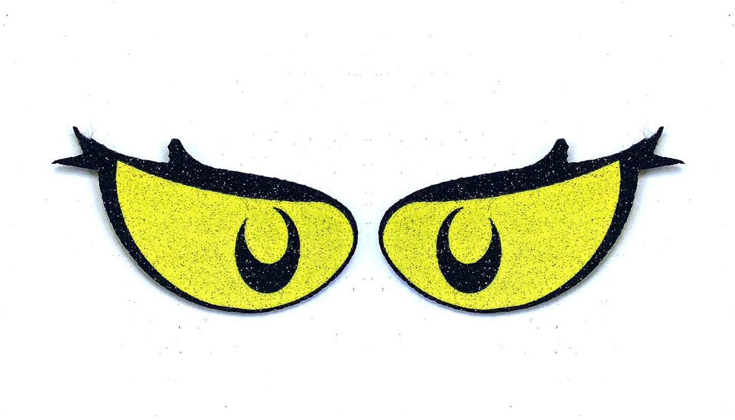 6 Pack of Christmas Mean Monster Glitter Felt Eyes for Amigurumi Multiple Sizes Available
