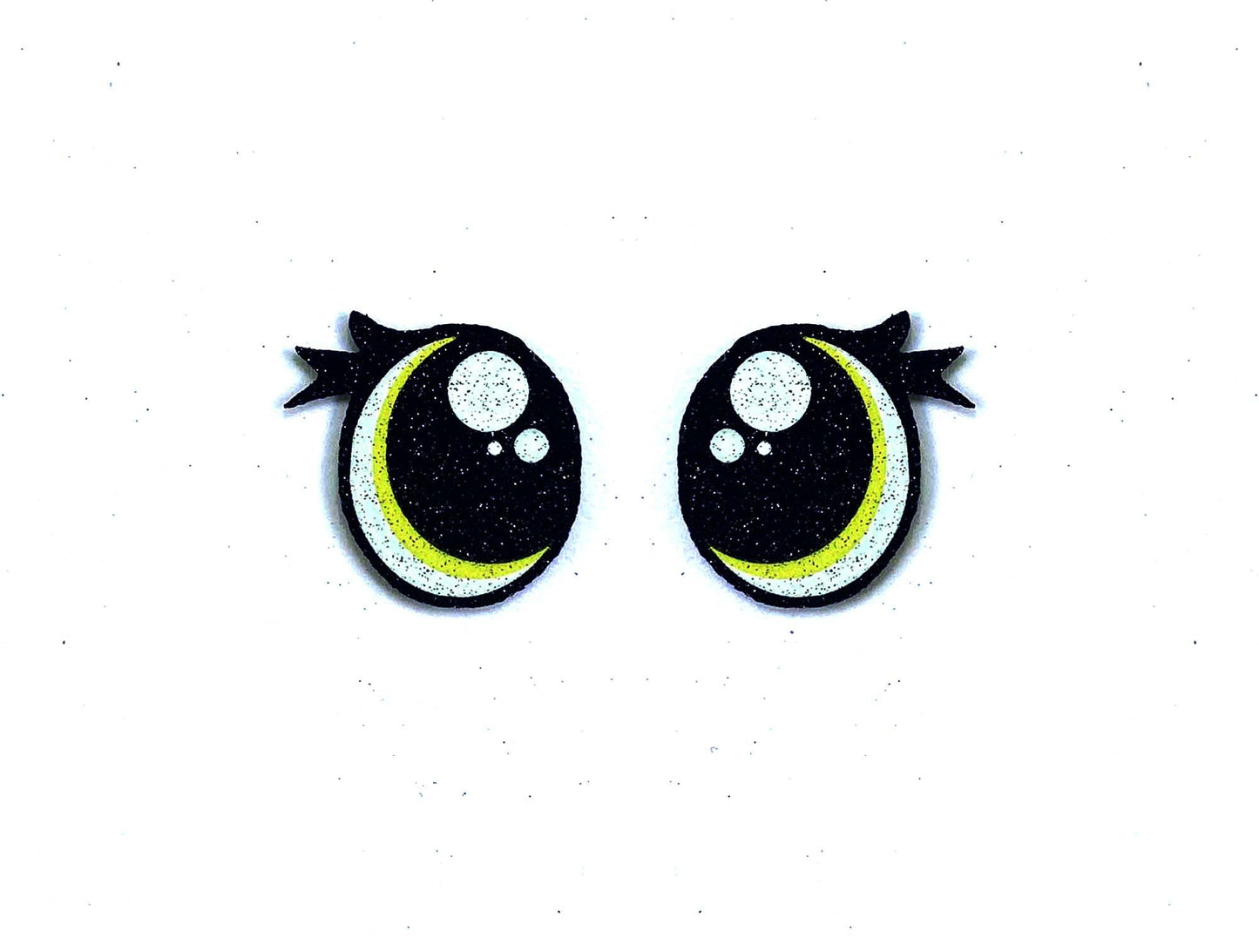 6 Pack of Christmas Mean Monster Glitter Felt Eyes for Amigurumi Multiple Sizes Available
