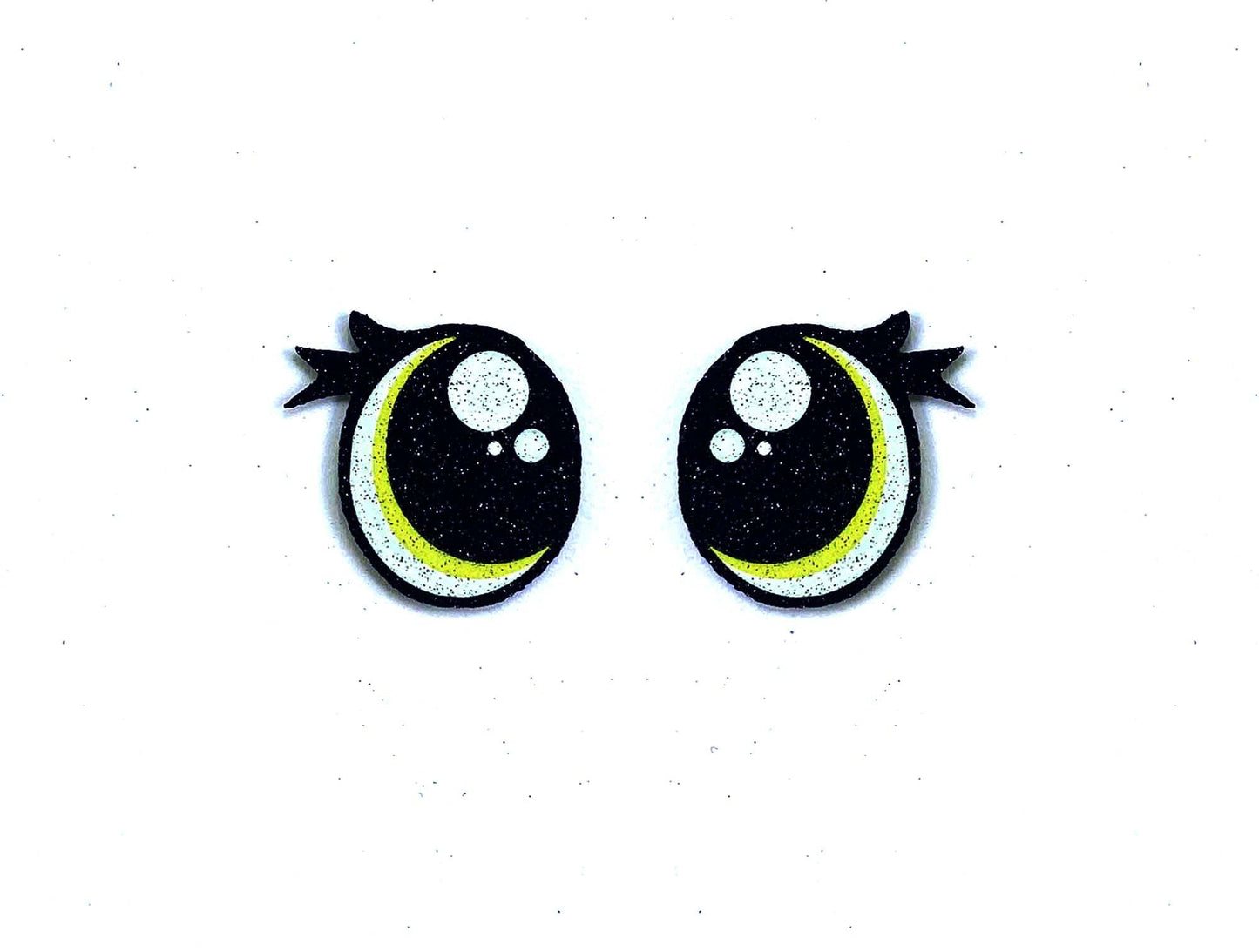 6 Pack of Christmas Mean Monster Glitter Felt Eyes for Amigurumi Multiple Sizes Available