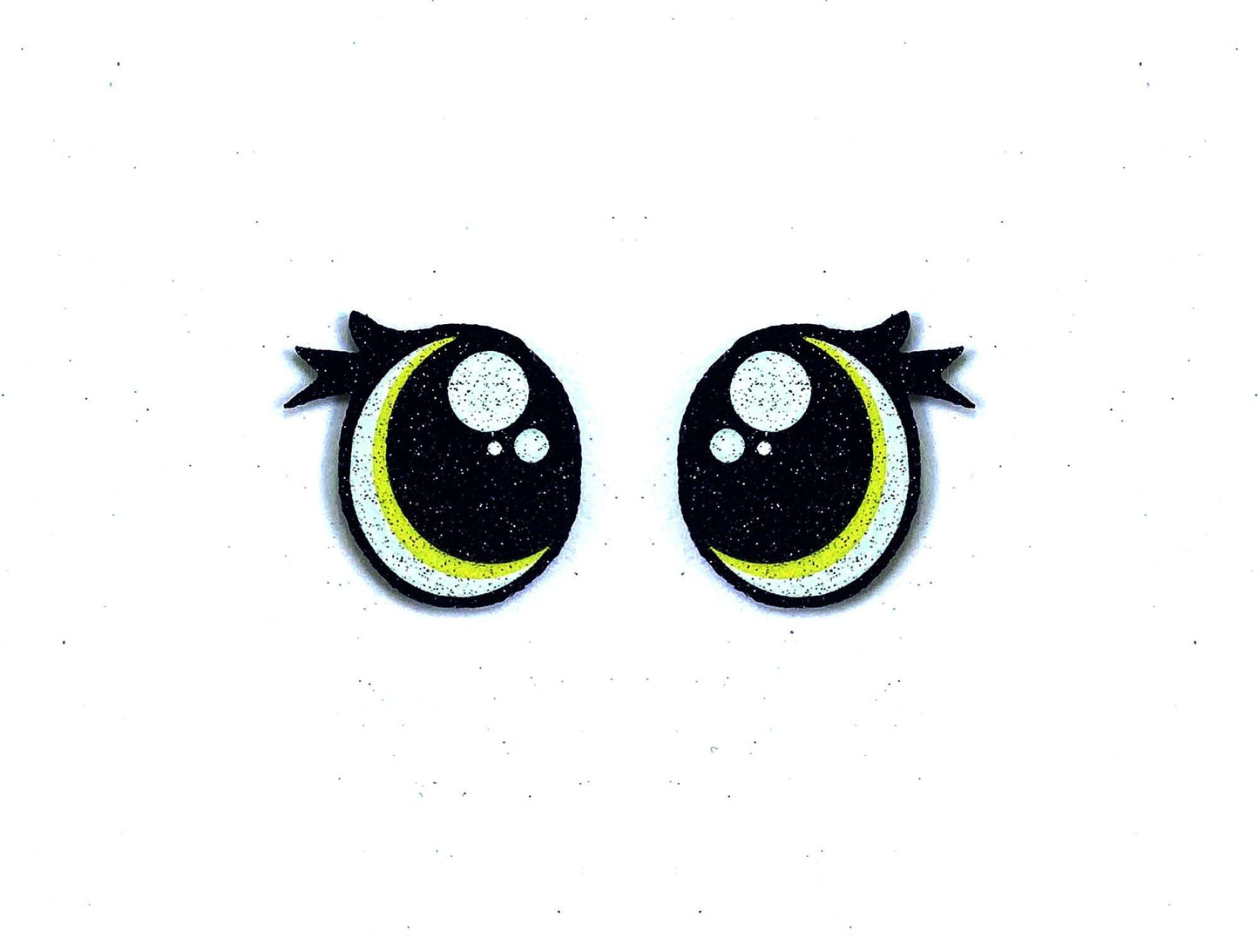 6 Pack of Christmas Mean Monster Glitter Felt Eyes for Amigurumi Multiple Sizes Available
