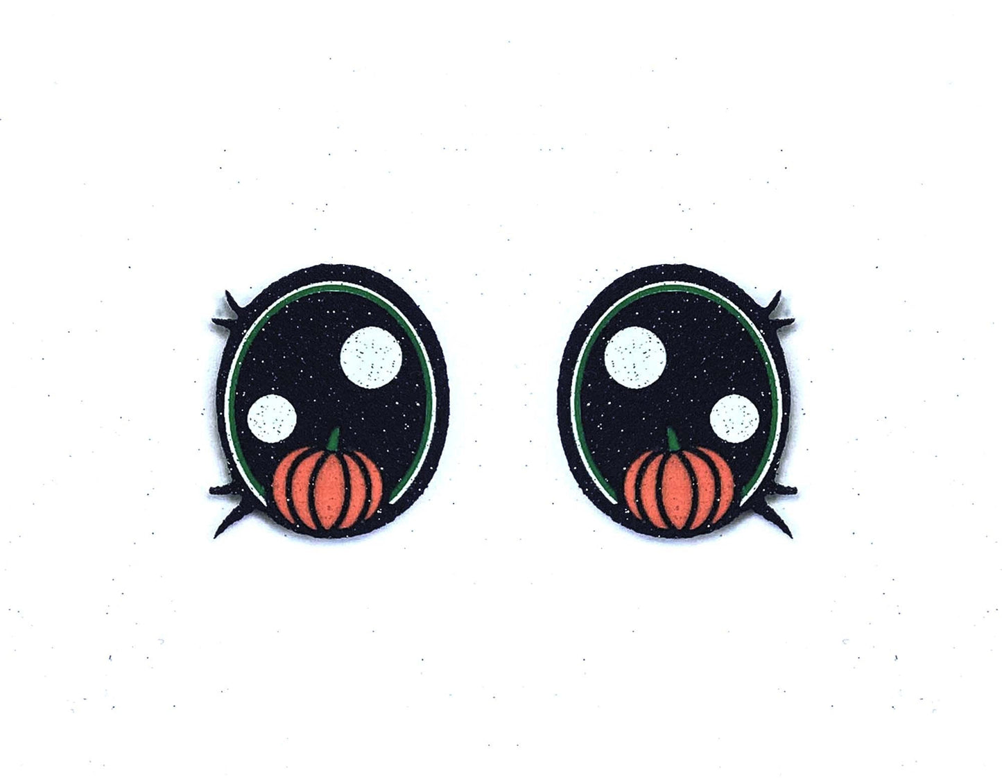 6 Pack of Green Glitter Felt Eyes