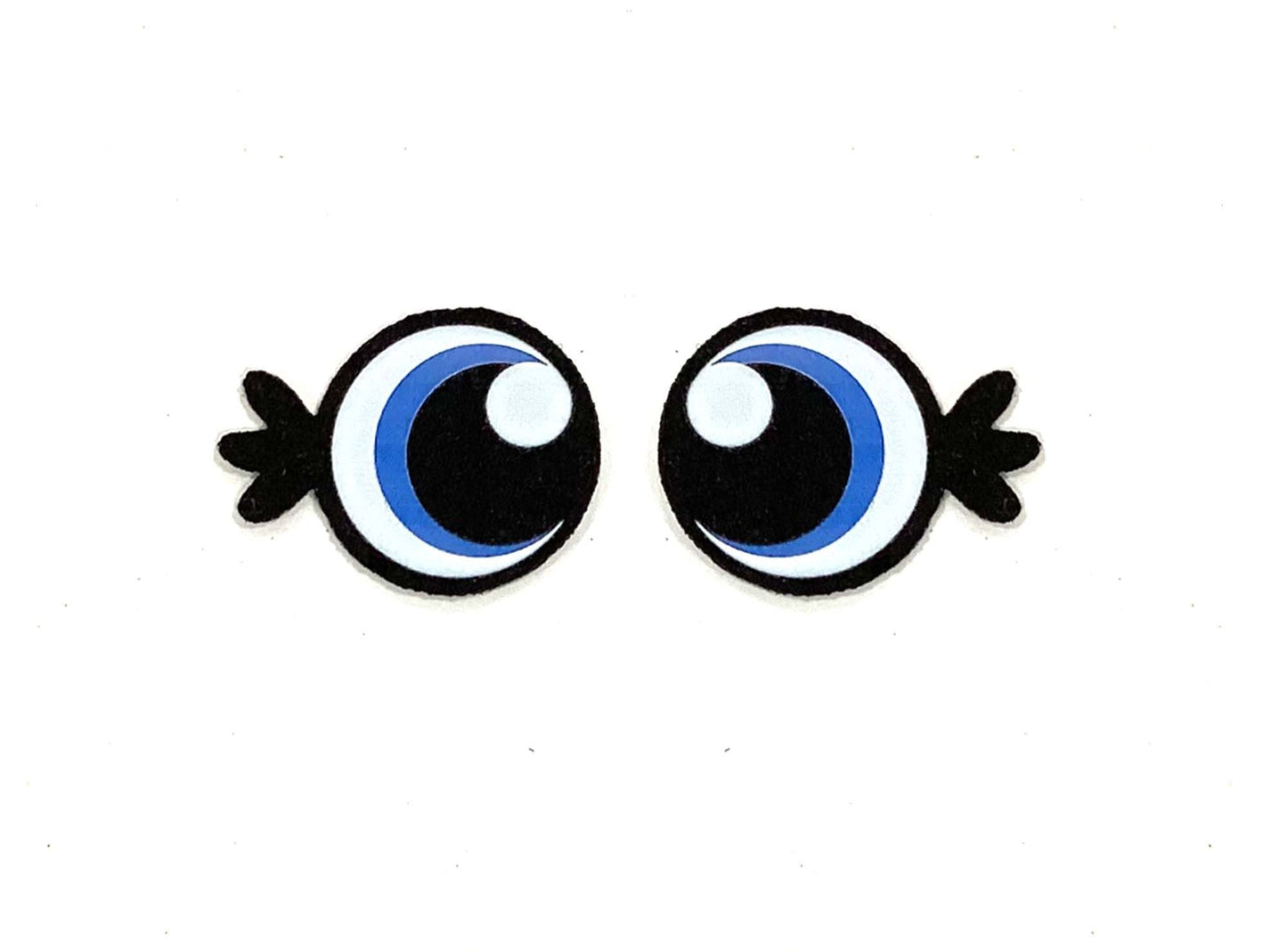 6 Pack of Round Felt Eyes for Amigurumi, with Lashes, Rainbow, Crochet Plushie Eyes Multiple Sizes Available