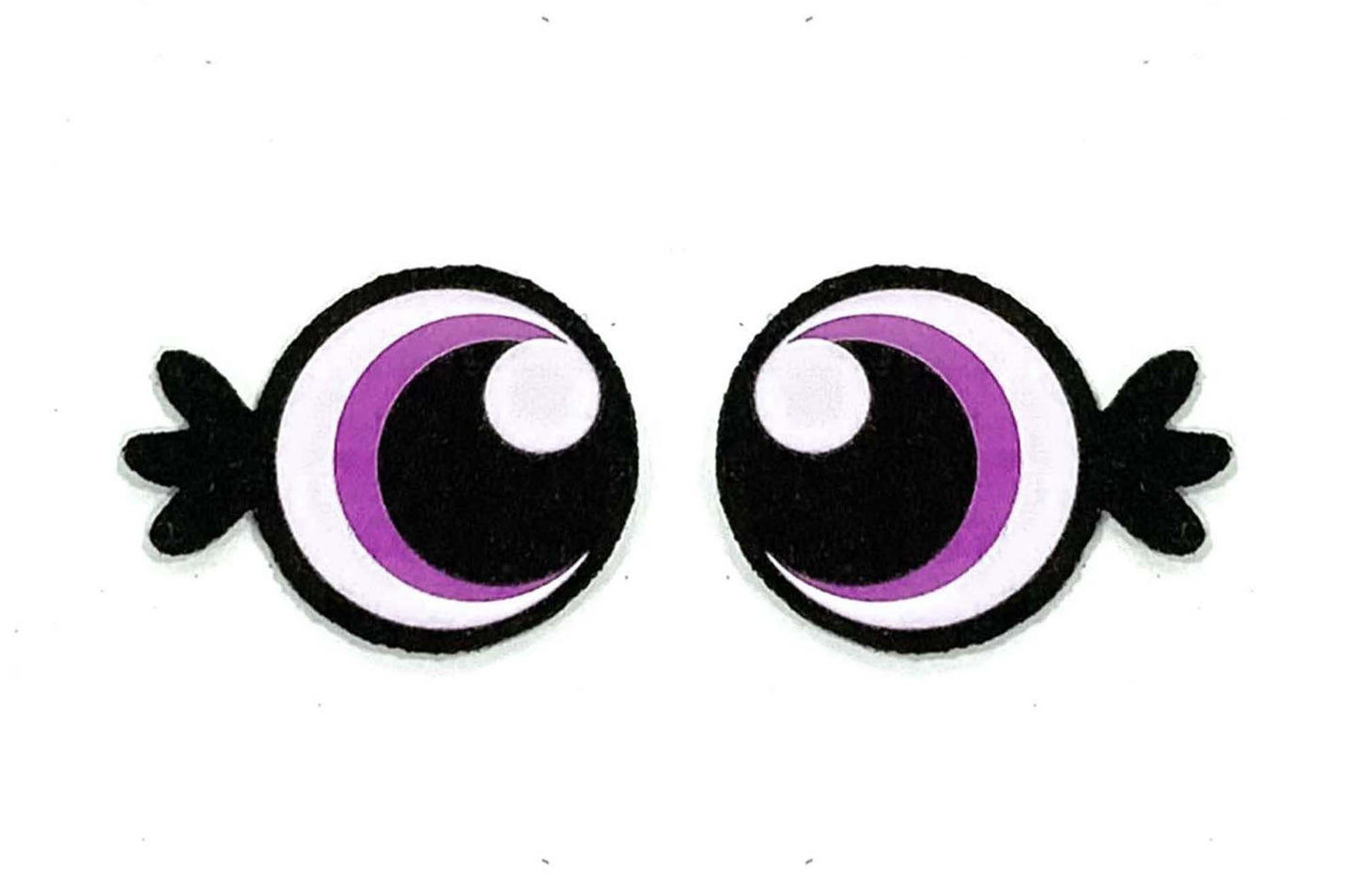 6 Pack of Round Felt Eyes for Amigurumi, with Lashes, Rainbow, Crochet Plushie Eyes Multiple Sizes Available