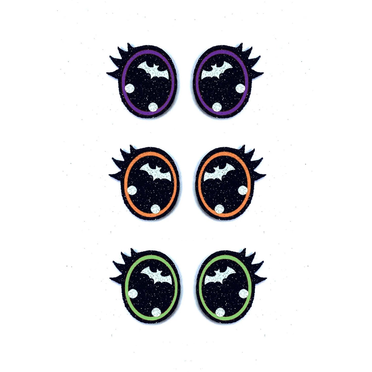 6 Pack of Halloween Felt Eyes for Amigurumi, with Lashes Multiple Sizes Available