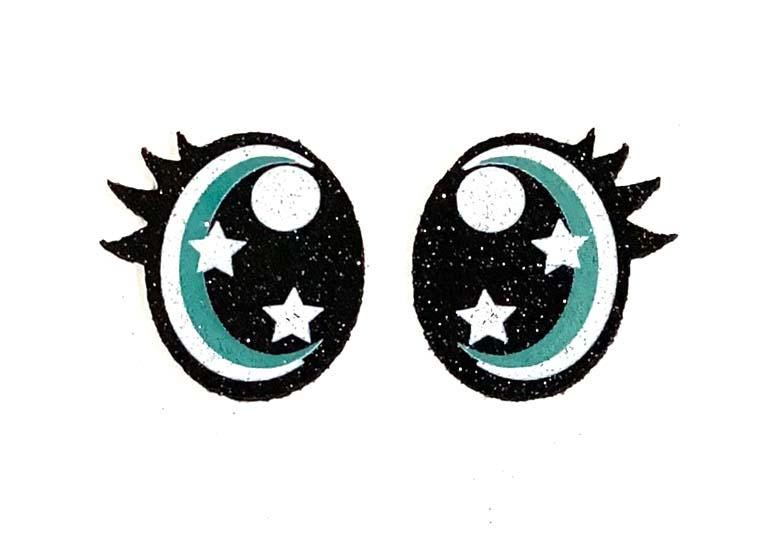 6 Pack Felt Amigurumi Eyes with Eyelashes - Glitter, Crochet Plushie Doll Eyes