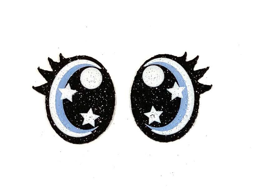 6 Pack Felt Amigurumi Eyes with Eyelashes - Glitter, Crochet Plushie Doll Eyes