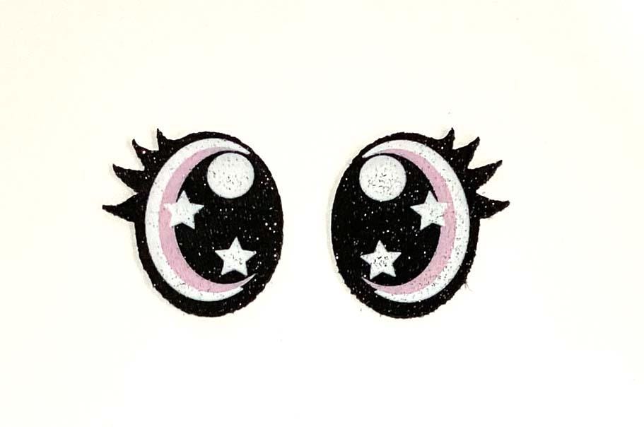 6 Pack Felt Amigurumi Eyes with Eyelashes - Glitter, Crochet Plushie Doll Eyes