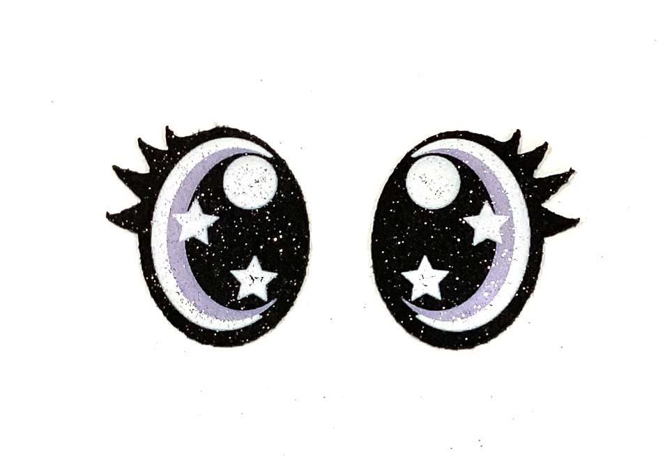 6 Pack Felt Amigurumi Eyes with Eyelashes - Glitter, Crochet Plushie Doll Eyes