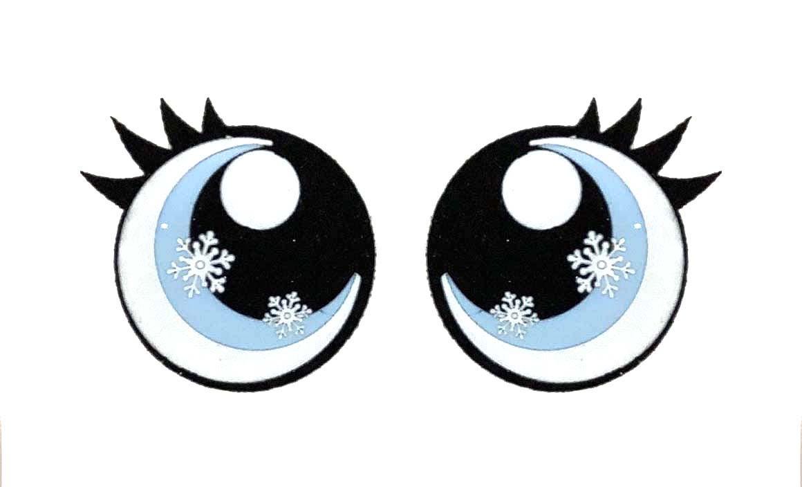 6 Pack of Glitter Snowflake Felt Eyes for Amigurumi, with Lashes, Christmas, Holiday, Snowman, Multiple Sizes Available