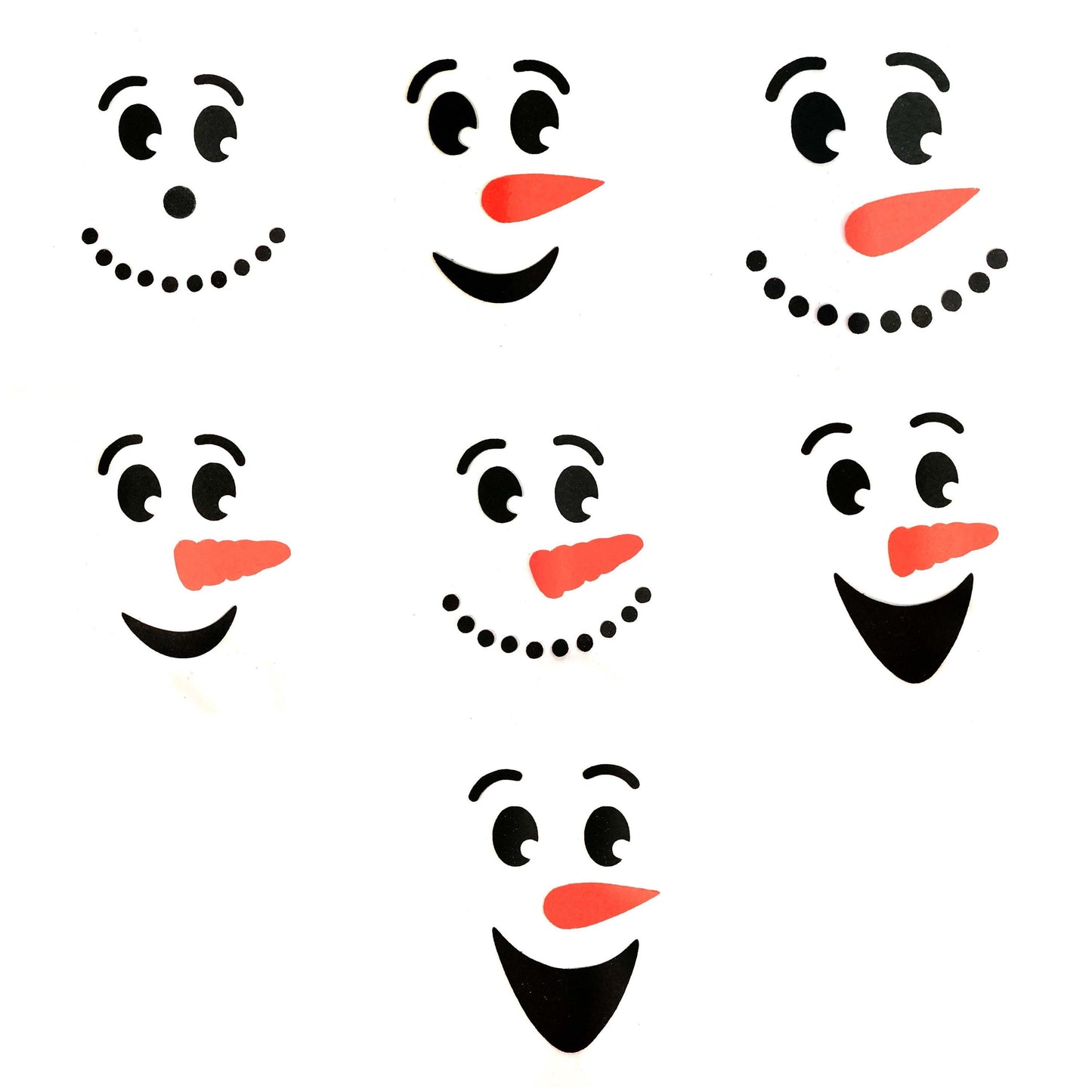 3 Pack Felt Snowman Faces Nose Mouth Combo for Amigurumi Multiple Sizes Available