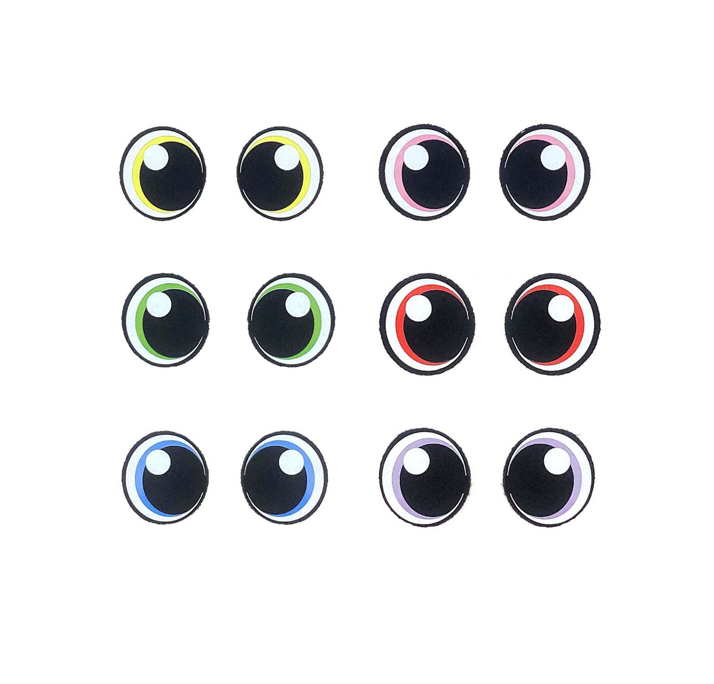 6 Pack of Round Kawaii Felt Eyes