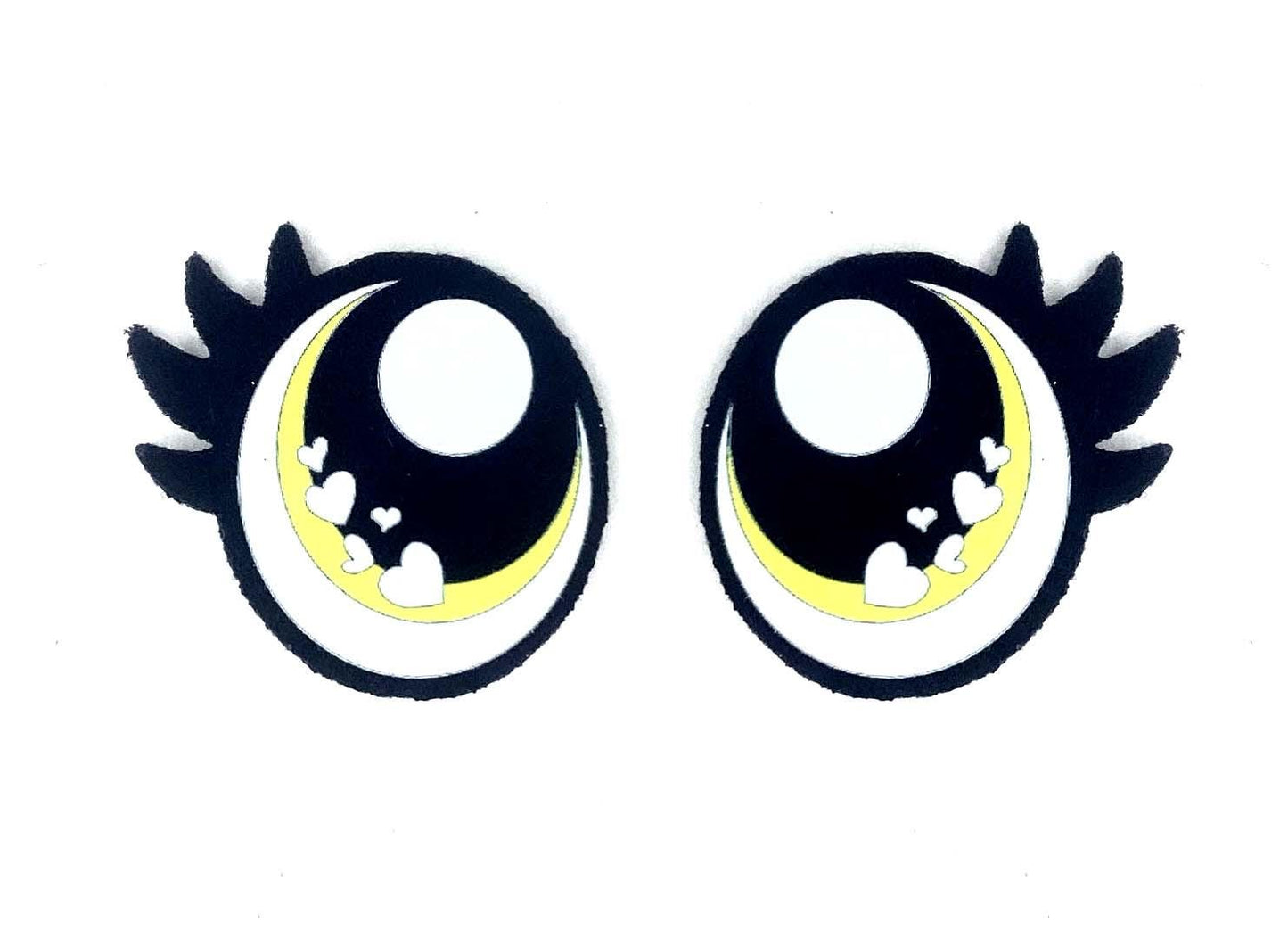6 Pack of Heart Felt Eyes for Amigurumi, with Lashes, Hearts, Valentine, Multiple Sizes Available