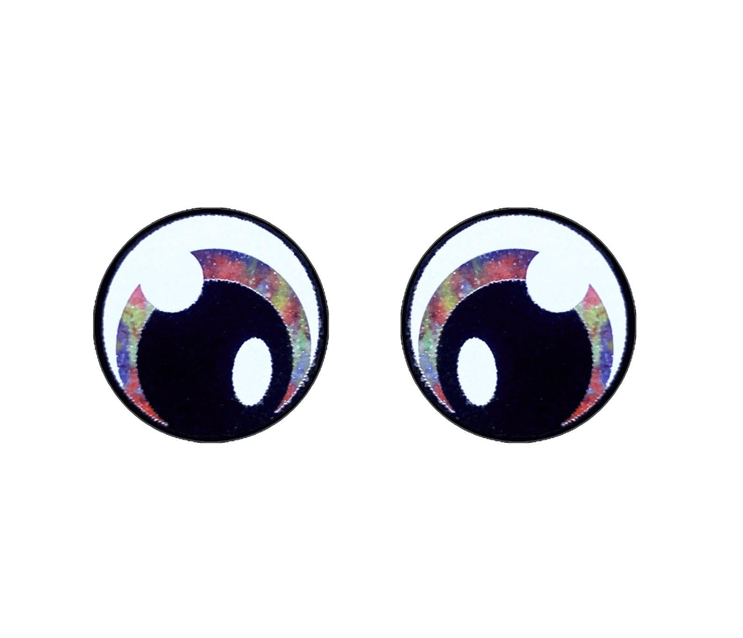 6 Pack of Round Tye Dye Felt eyes For Amigurumi