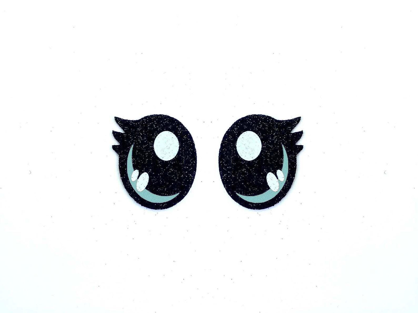 6 Pack of Glitter Felt Eyes for Amigurumi, with Lashes, Multiple Sizes Available