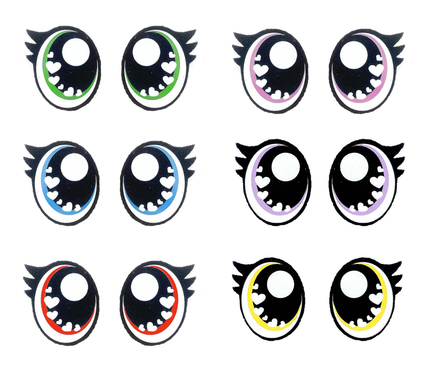 6 Pack of Oval Felt Eyes
