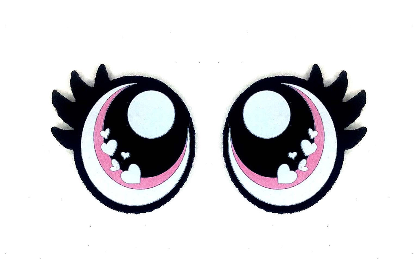 6 Pack of Heart Felt Eyes for Amigurumi, with Lashes, Hearts, Valentine, Multiple Sizes Available