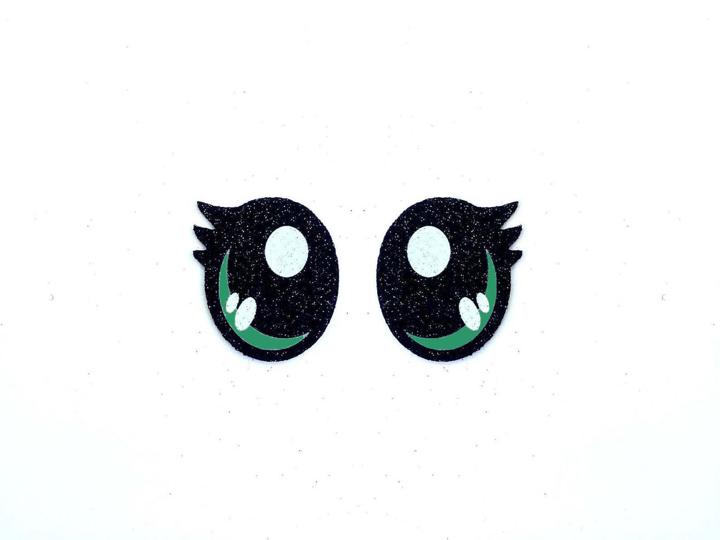 6 Pack of Glitter Felt Eyes for Amigurumi, with Lashes, Multiple Sizes Available