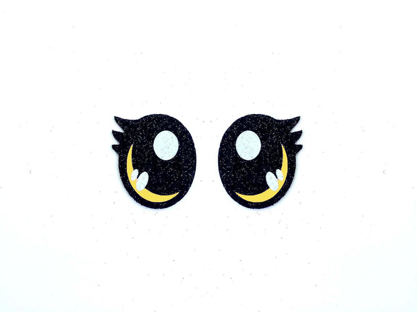 6 Pack of Glitter Felt Eyes for Amigurumi, with Lashes, Multiple Sizes Available