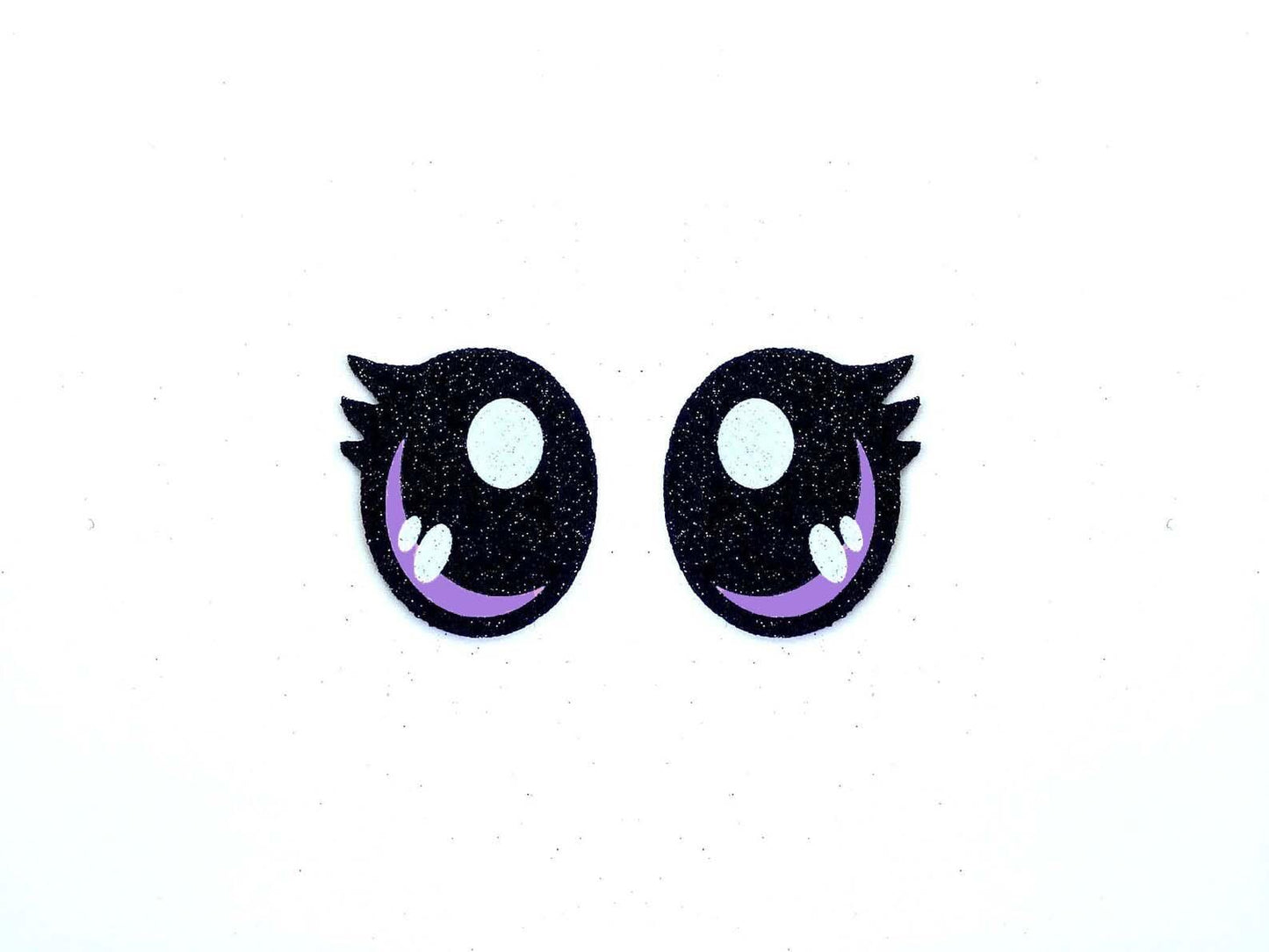 6 Pack of Glitter Felt Eyes for Amigurumi, with Lashes, Multiple Sizes Available