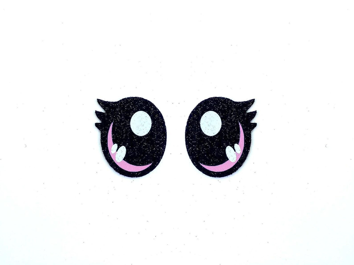 6 Pack of Glitter Felt Eyes for Amigurumi, with Lashes, Multiple Sizes Available