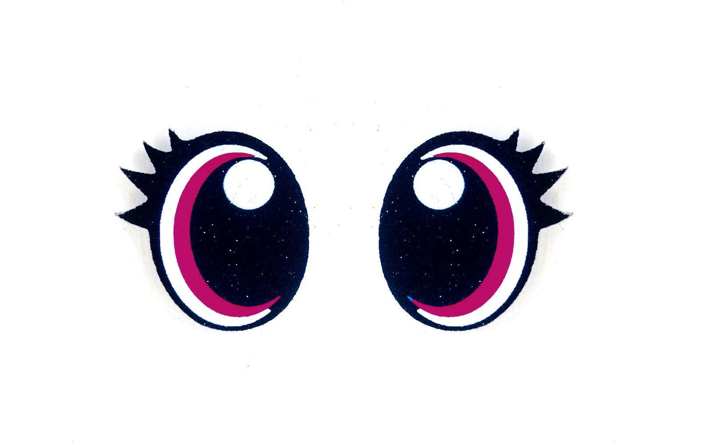 6 Pack of Glitter Felt Eyes for Amigurumi, With Lashes, Multiple Sizes Available