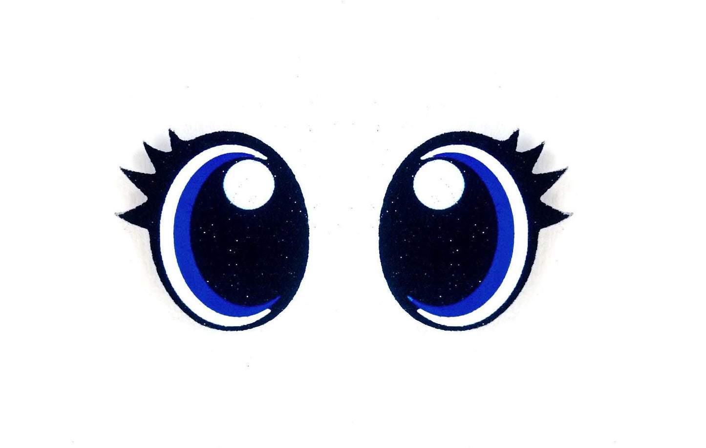 6 Pack of Glitter Felt Eyes for Amigurumi, With Lashes, Multiple Sizes Available
