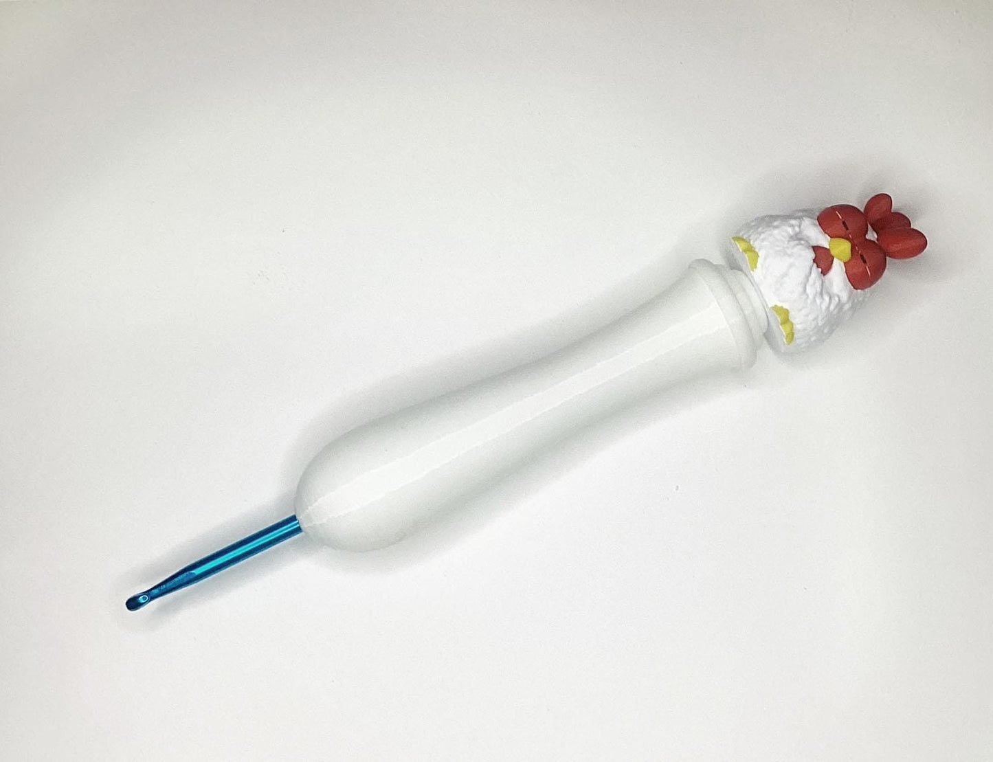 Cute Chunky Ergonomic Character Chicken Crochet Hook, Tapered or Inline, Crochet Tool