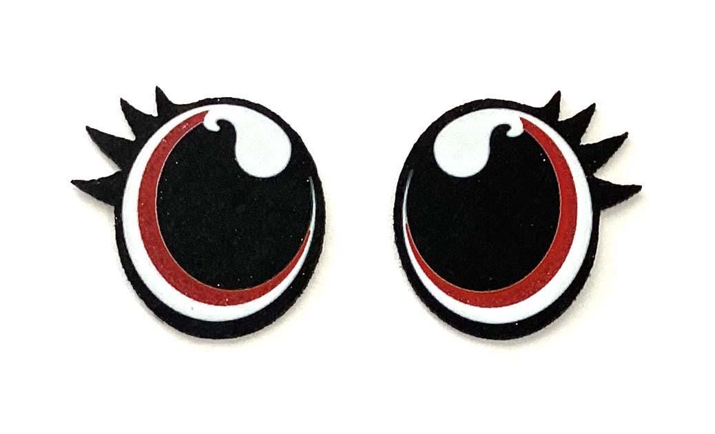 3 Pack of Oval Felt Eyes for Amigurumi, with Lashes, Multiple Sizes Available