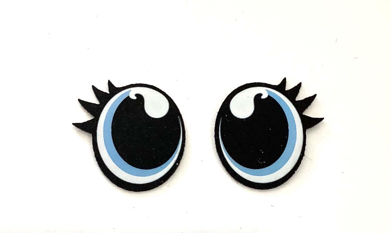 3 Pack of Oval Felt Eyes for Amigurumi, with Lashes, Multiple Sizes Available