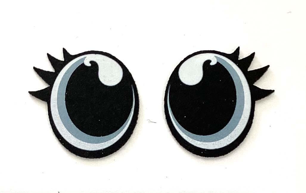 3 Pack of Oval Felt Eyes for Amigurumi, with Lashes, Multiple Sizes Available