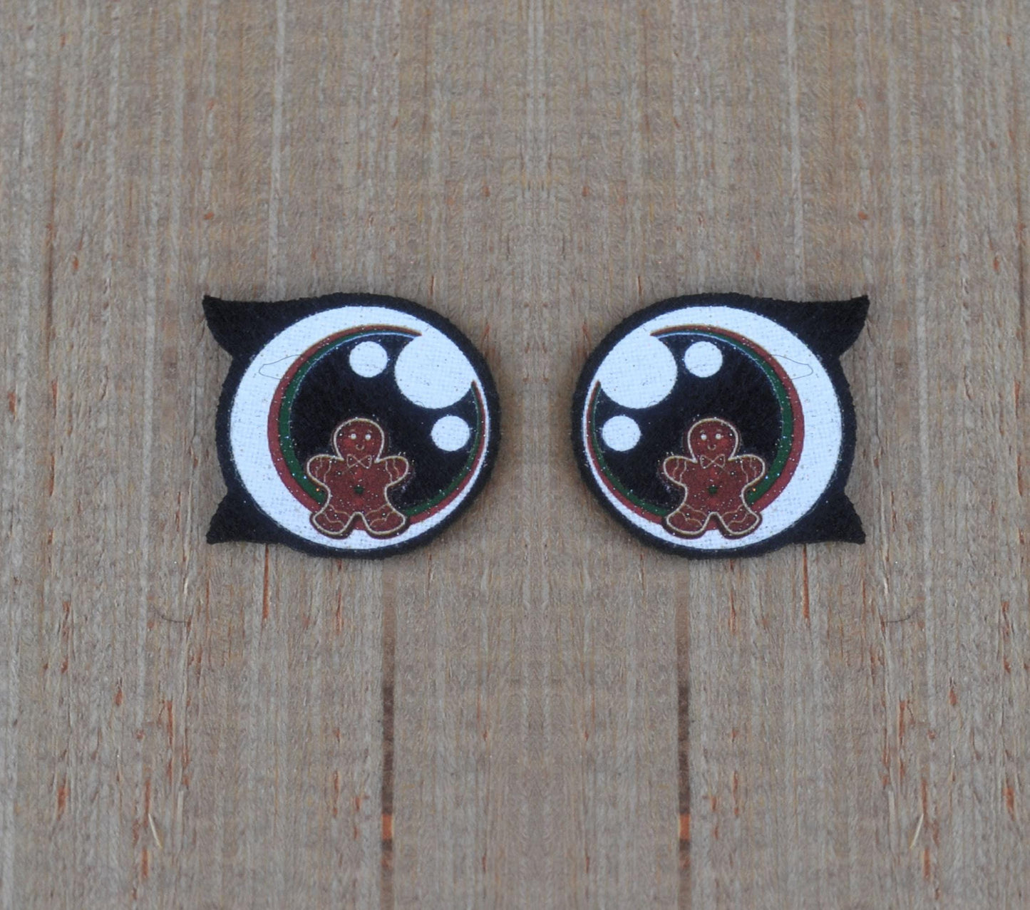 3 Pack of Shimmery Gingerbread Cookie Felt Eyes for Amigurumi