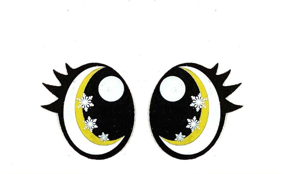 3 Pack of Snowflake Felt Eyes for Amigurumi, Christmas Felt Eyes, Multicolor, Multiple Sizes Available