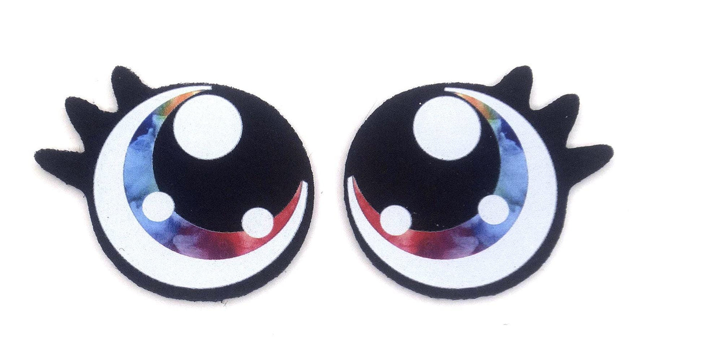 3 Pack of Round Felt Eyes for Amigurumi with Lashes, Multiple Sizes Available