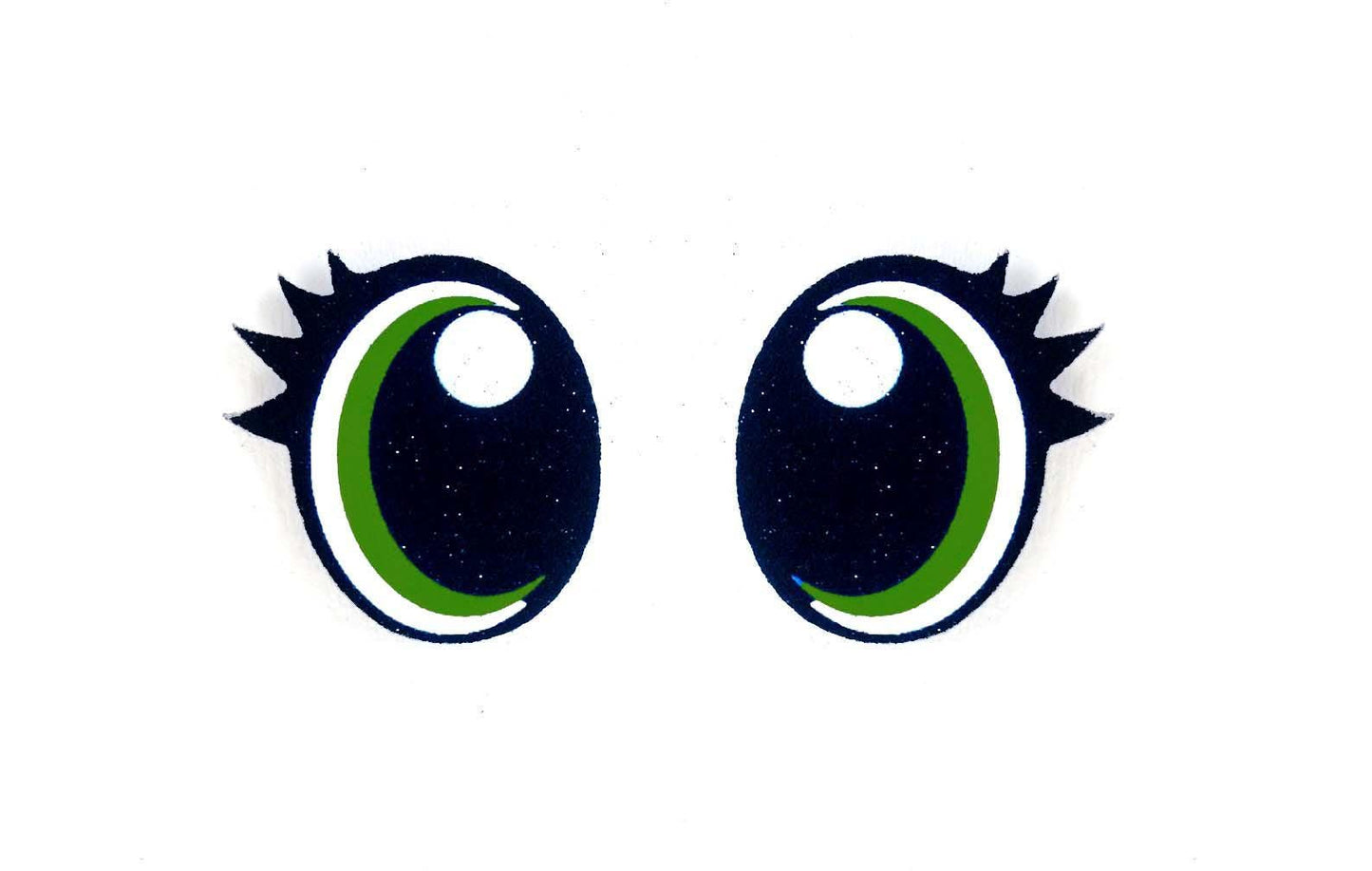 3 Pack of Glitter Felt Eyes for Amigurumi, With Lashes, Multiple Sizes Available