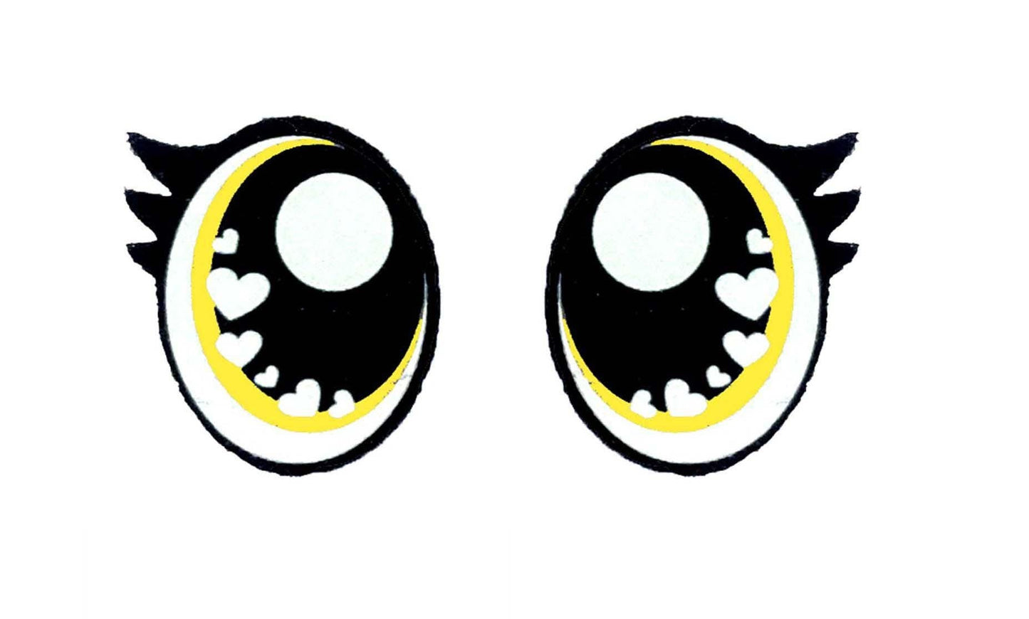 3 Pack of Oval Felt Eyes for Amigurumi, Pastel, Heart Eyes, Valentine, Multiple Sizes Available