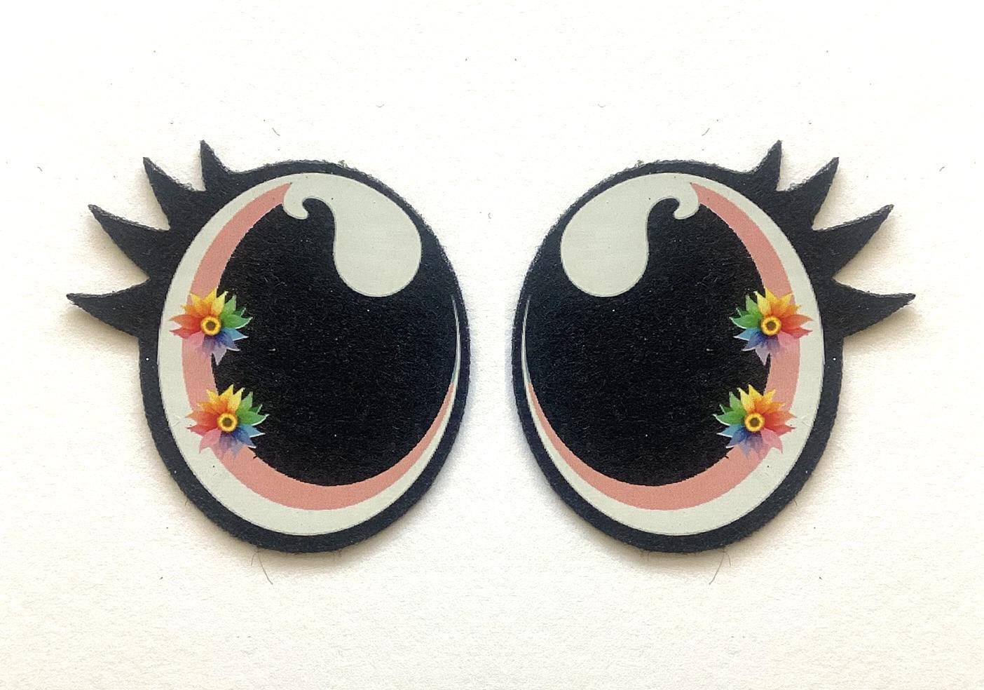 3 Pack of Oval Felt Eyes for Amigurumi, Flower Felt Eyes, Multiple Sizes Available