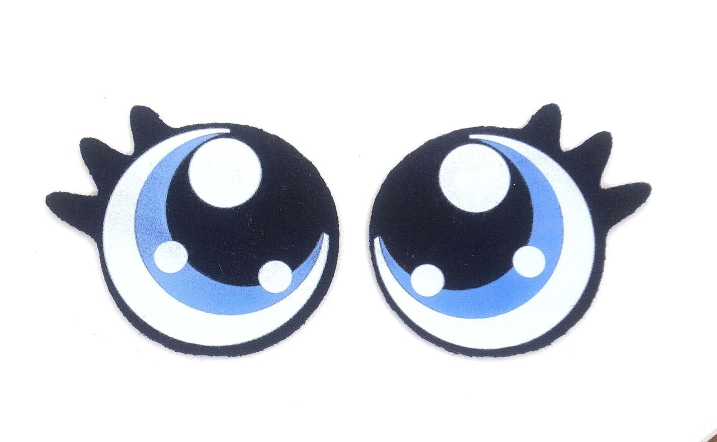 3 Pack of Round Felt Eyes for Amigurumi with Lashes, Multiple Sizes Available