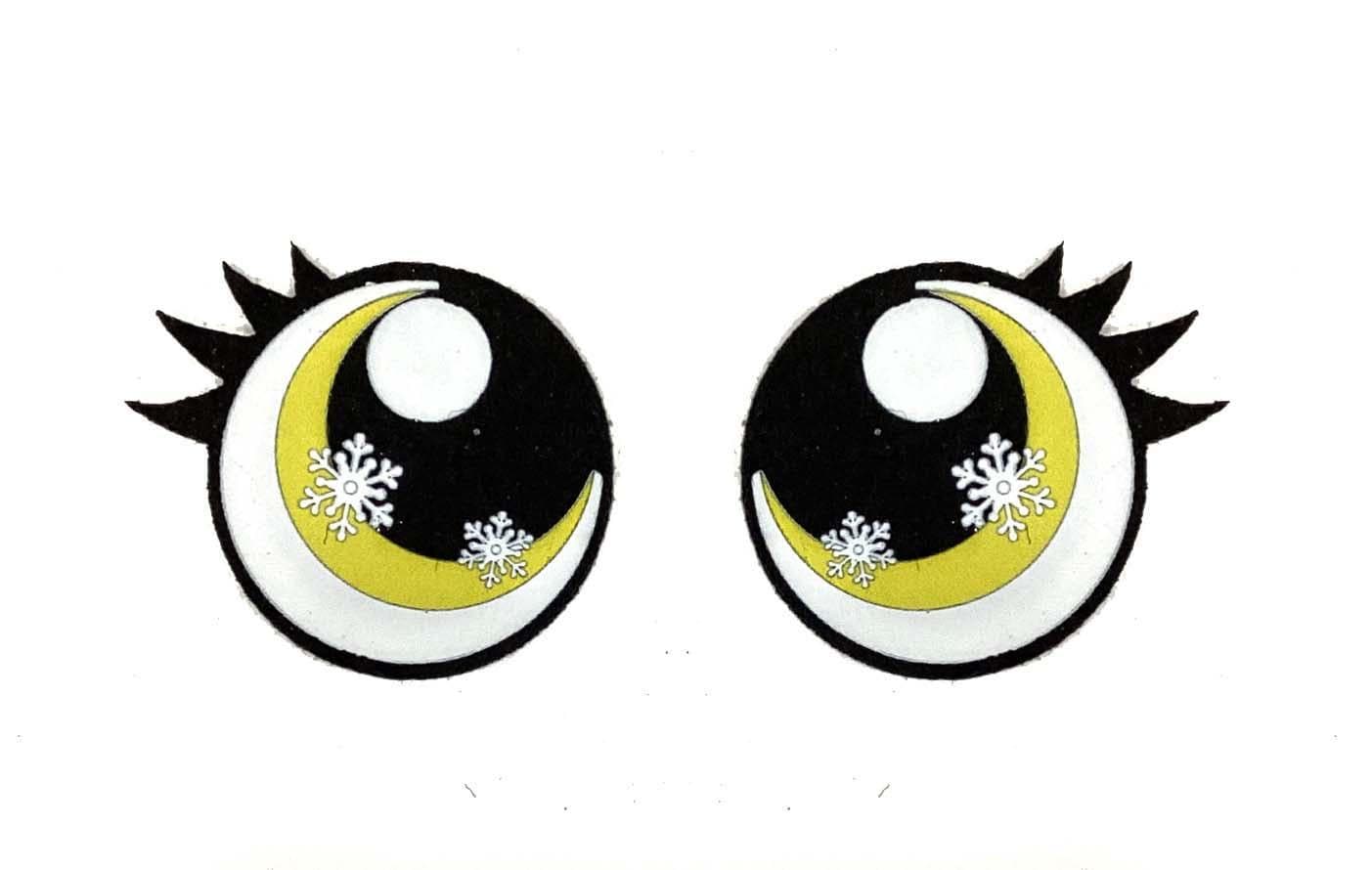 3 Pack of Round Snowflake Glitter Felt Eyes for Amigurumi, Christmas, Holiday, Glitter Eyes Multiple Sizes Available
