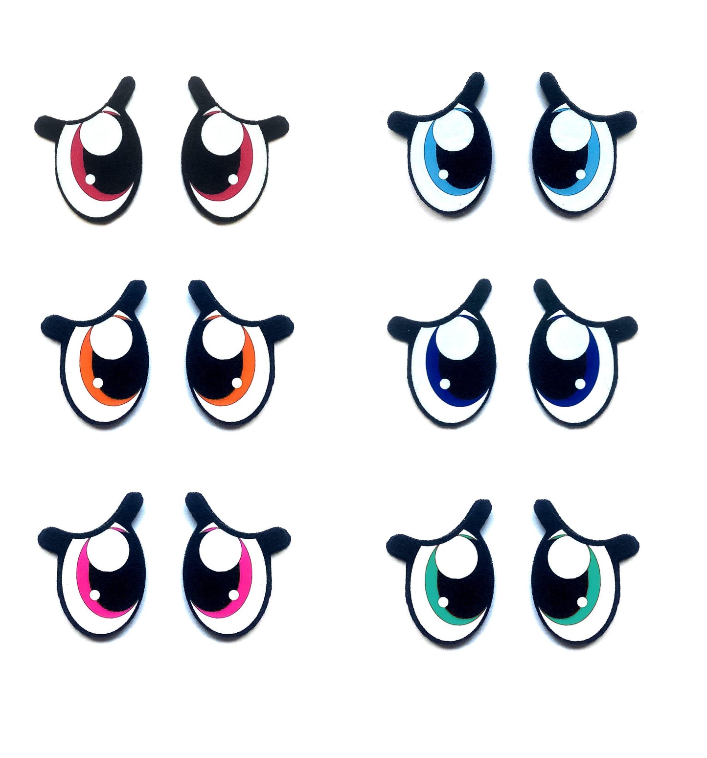 3 Pack of Pouty Felt Eyes for Amigurumi, Sad Eyes, Multiple Sizes Available