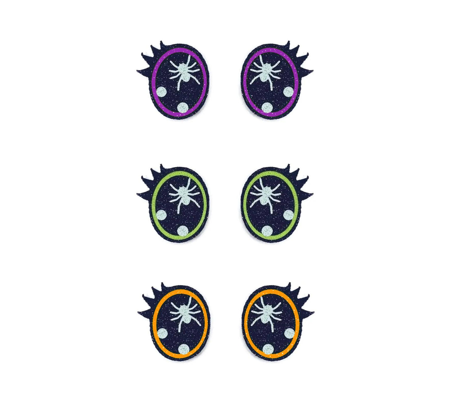 3 Pack of Halloween Glitter Felt Eyes for Amigurumi, Spider, Multiple Sizes Available