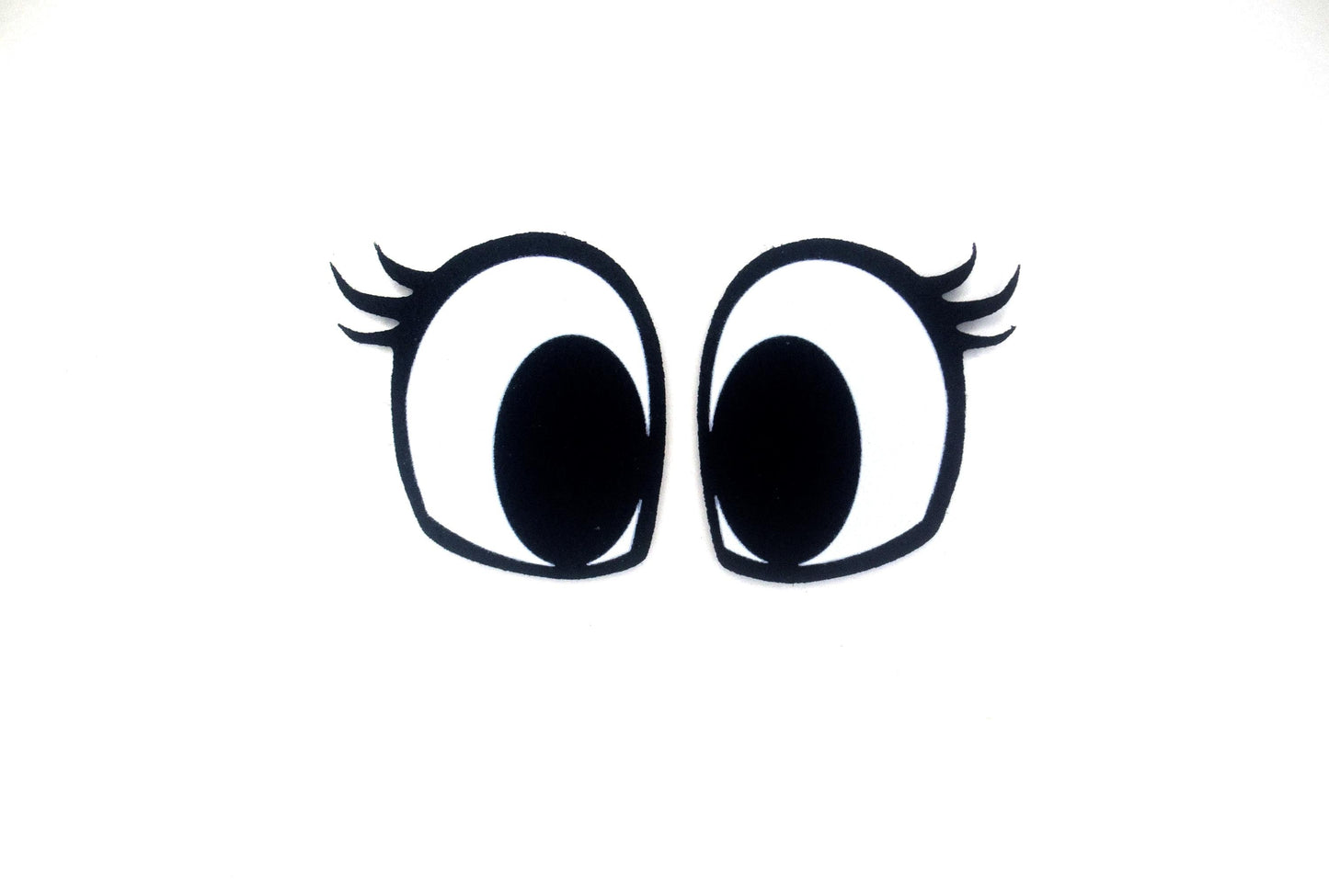 6 Pack of Cartoon Felt Eyes for Amigurumi, with Lashes, Multiple Sizes Available