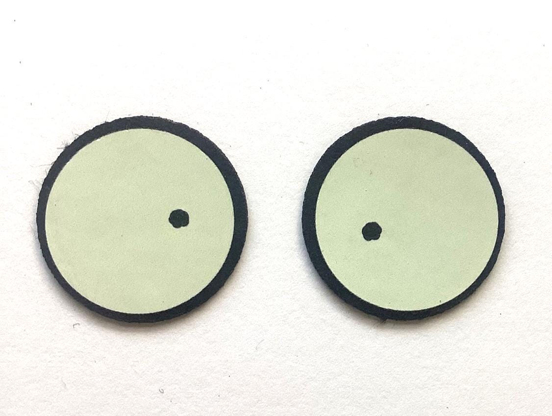 3 Pack of Round Pickle Guy Felt Eyes for Amigurumi Multiple Sizes Available