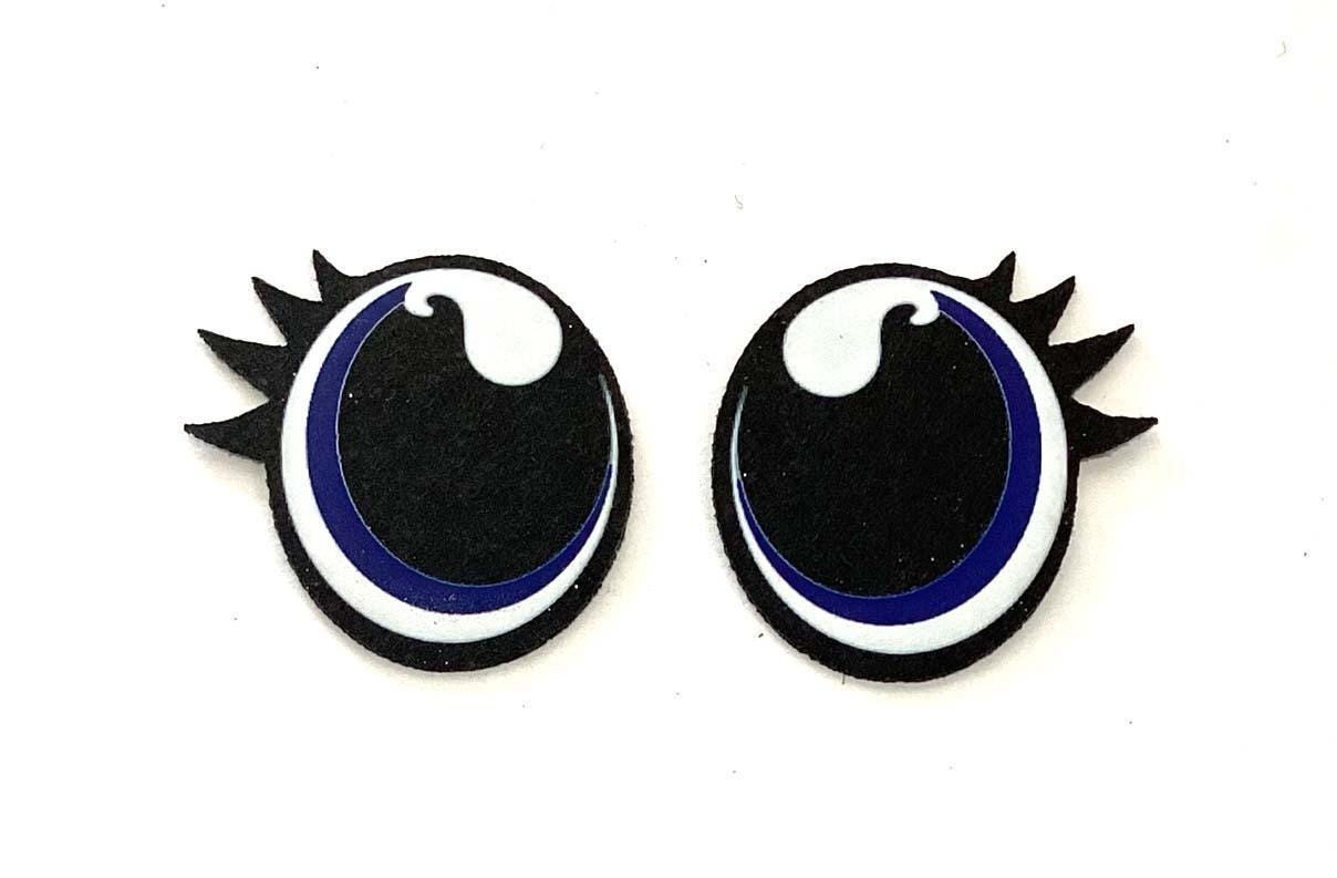 3 Pack of Oval Felt Eyes for Amigurumi, with Lashes, Multiple Sizes Available