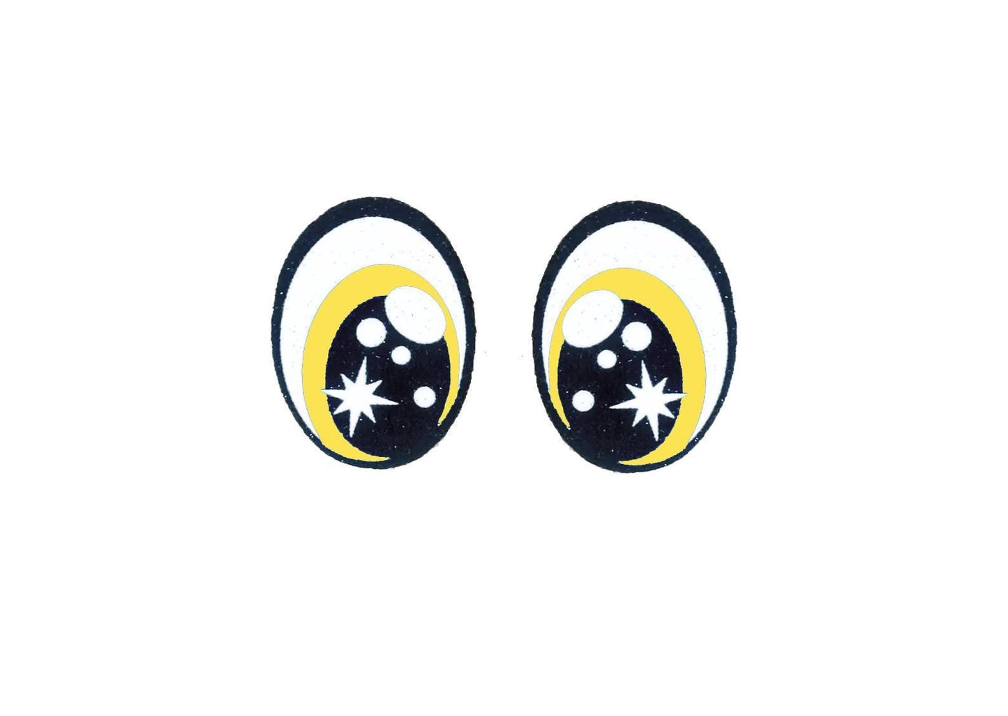 3 Pack of Oval Glitter Felt Eyes for Amigurumi Multiple Sizes Available