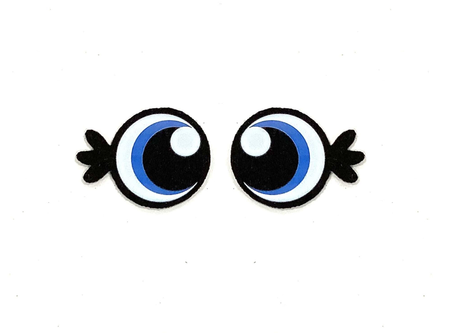 3 Pack of Round Felt Eyes for Amigurumi, with Lashes, Multiple Sizes Available