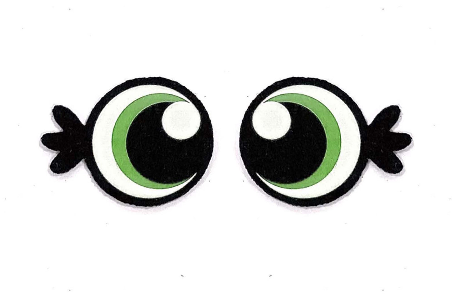 3 Pack of Round Felt Eyes for Amigurumi, with Lashes, Multiple Sizes Available