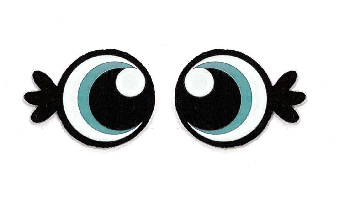 3 Pack of Round Felt Eyes for Amigurumi, with Lashes, Multiple Sizes Available